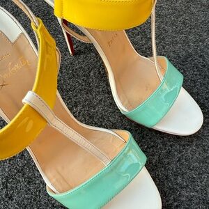 Christian Louboutin Yellow and Green Heels Vibrant Elegance